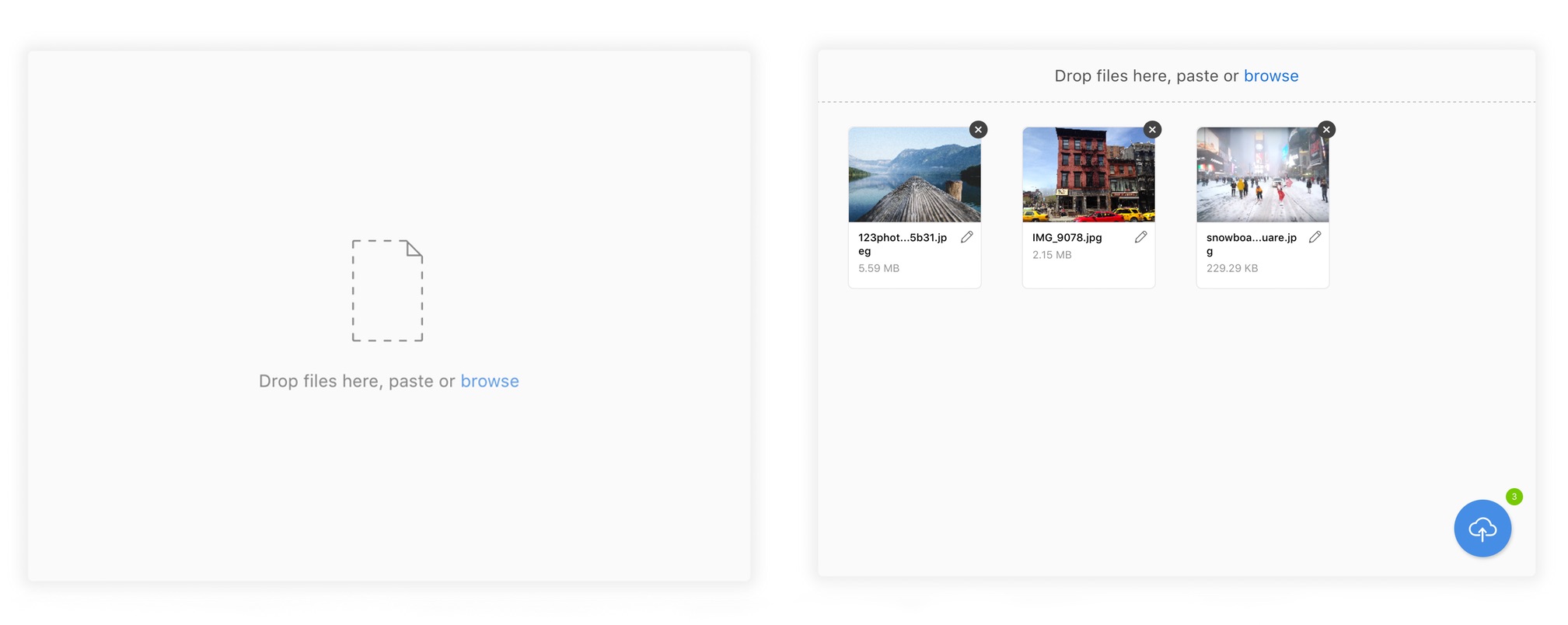 The Dashboard with no acquire plugins added, offering local file selection only