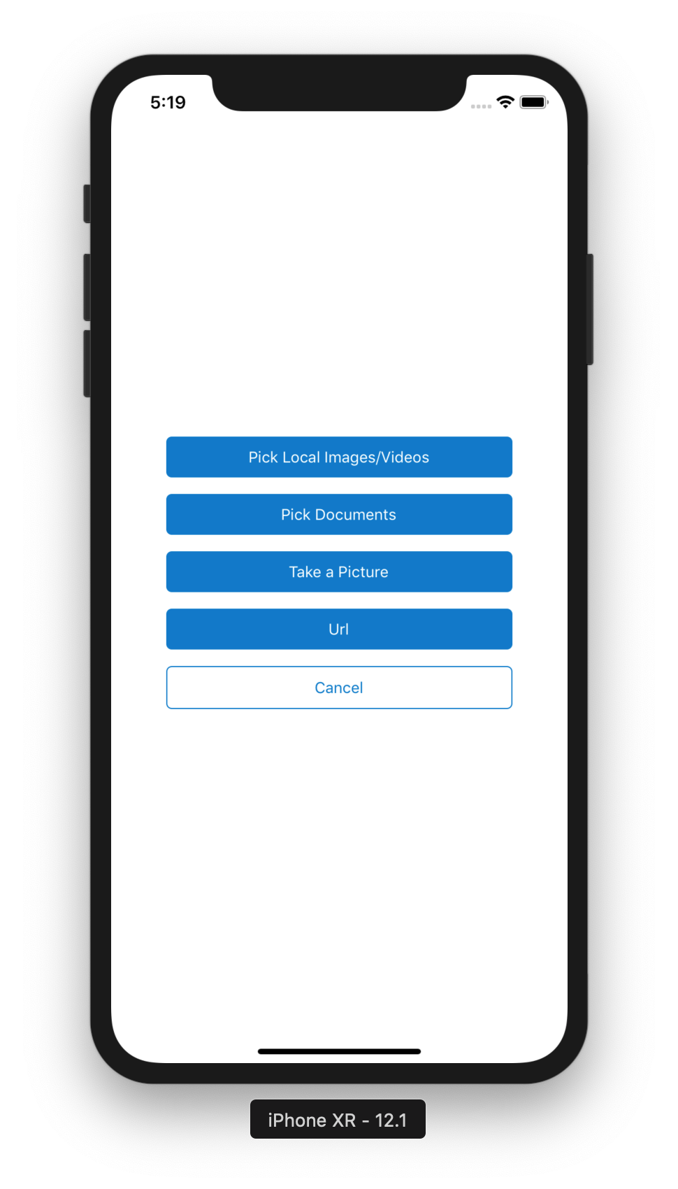 The new React Native UI, first screen